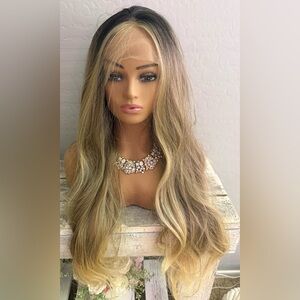 Wigs by Robin- Taylor- Elegant Blonde Wig with Natural Highlights